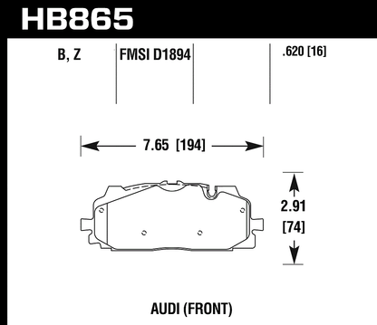 Hawk Performance HB865B.620 HPS 5.0 Brake Pads Front