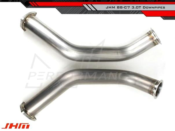 JHM Audi B8 B8.5 C7 3.0T High-Flow Cat Downpipes with Integrated Baffle System (Inc. S4, A6, Q5 & SQ5) - ML Performance UK