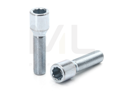 JR Wheels 50mm 12x1,5 Silver Star Bolts with Key - Set of 10 - ML Performance UK
