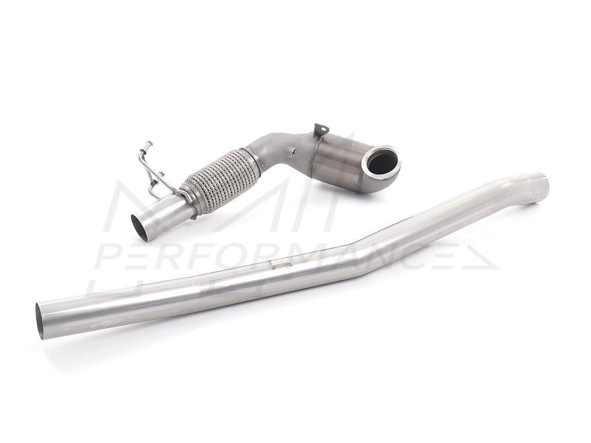 MillTek Volkswagen Stainless Steel Cast Downpipe with Race Cat - For OE Cat-Back (Inc. 8V S3 & MK7 Golf R) - ML Performance UK