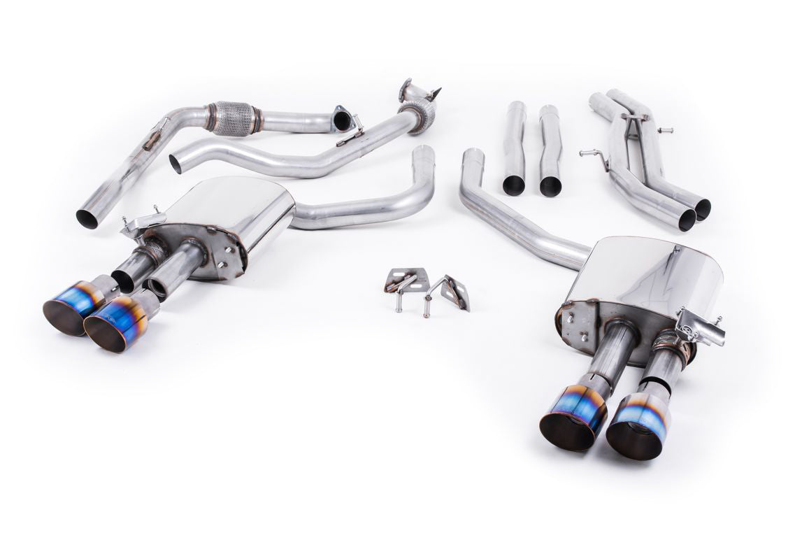 MillTek Audi B9 Non-Resonated Cat-Back Exhaust System (S4 & S5) - Sport Diff Models Only & Without Brace Bars