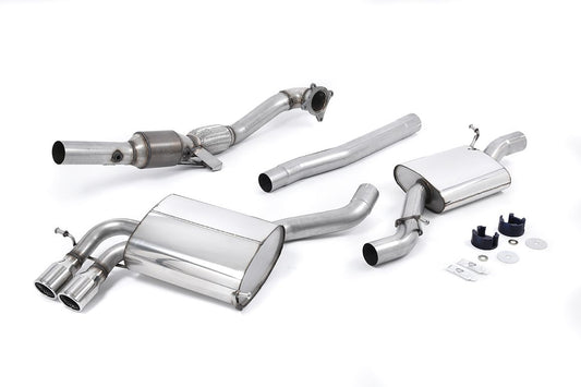 MillTek Audi Resonated Turbo Cat-Back Exhaust System With Hi-Flow Sports Catalyst - ML Performance UK