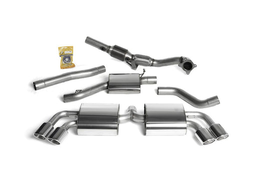 MillTek Audi TT MK2 Resonated Turbo-Back Exhaust System with Hi-Flow Sports Catalyst - ML Performance UK