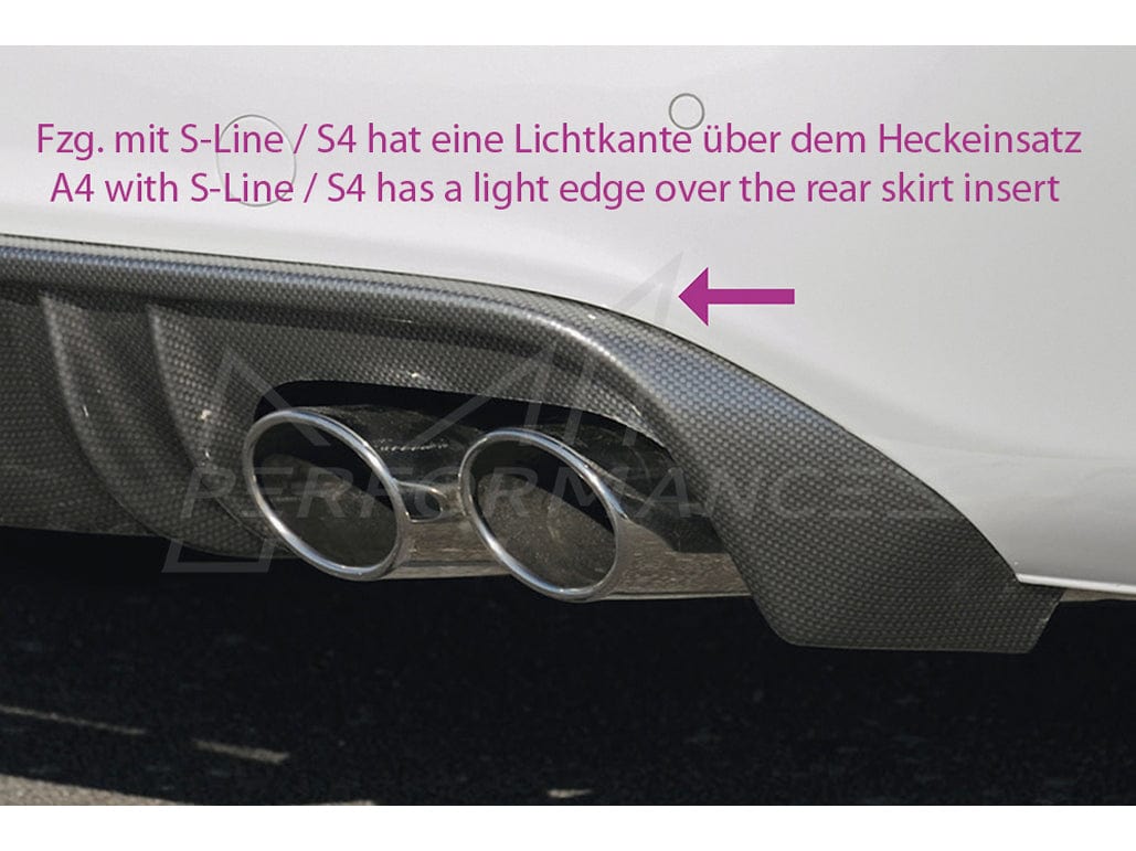 Rieger Audi B8 A4 Pre-Facelift without S-Line Exterior Diffuser - ML Performance UK