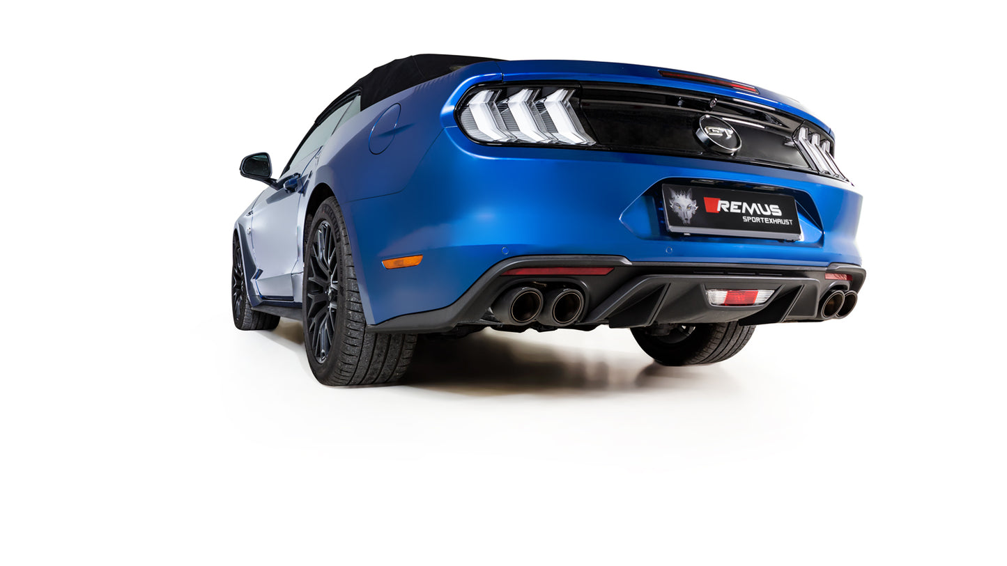 Remus Ford Mustang Racing Cat Back Exhaust with Integrated Valves - Non Resonated - MLPerformance UK