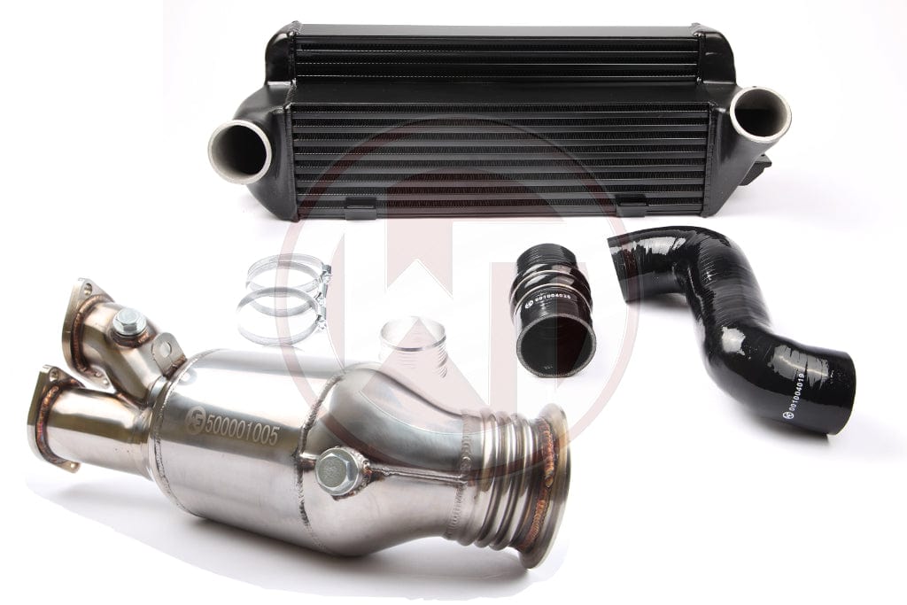 Wagner BMW E82 E88 E90 E91 E92 E93 N55 Catless Downpipe and EVO2 Competition Intercooler with Silicone Hose Kit (135i 335i & 335xi) | ML Performance UK