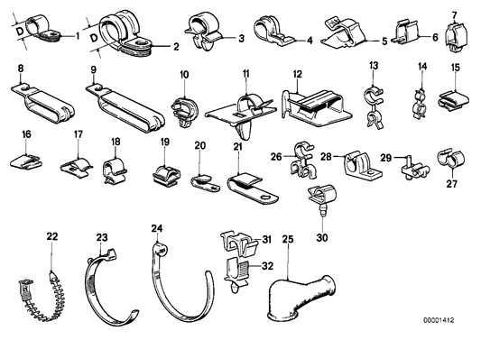 Genuine BMW 12521269327 E12 E30 E21 Cable Holder (Inc. 525td, 324td & 630CSi) | ML Performance UK UK Car Parts