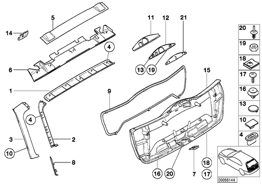 Genuine BMW 51498259857 E46 Trim Panel SCHWARZ (Inc. 330xd, 328i & 330i) | ML Performance UK Car Parts