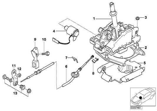 Genuine BMW 25167505201 E46 Bowden Cable, Gear Shift (Inc. 325xi, 330xi & 330xd)