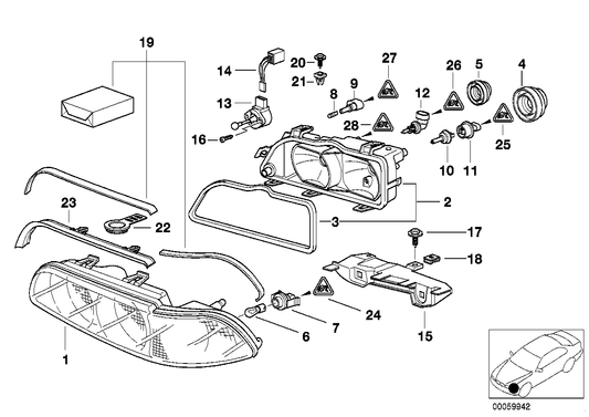 Genuine BMW 63128362446 E39 Headlight Gasket (Inc. 530i, 528i & 520i)