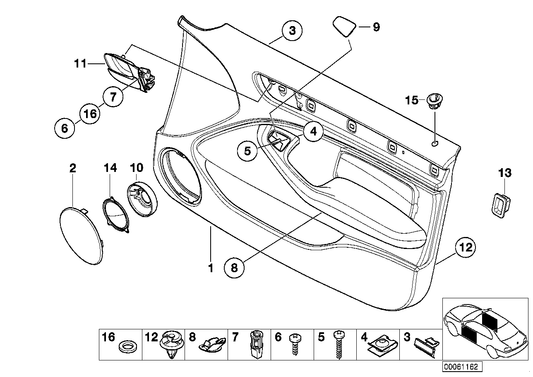 Genuine BMW 51418224598 E46 Door Trim Panel, Front Right GRAU (Inc. 330xi, 328i & 325i) | ML Performance UK UK Car Parts
