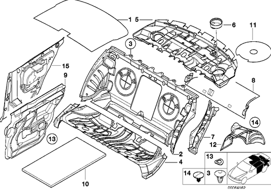 Genuine BMW 51488204056 E46 Sound Insulation For Upper Partit.Trunk (Inc. 330Ci, M3 & 323Ci) | ML Performance UK Car Parts