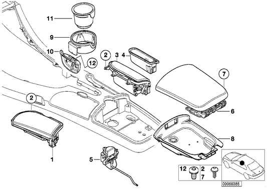 Genuine BMW 51168262693 E52 Cover, Storing Partition, Rear P1SW SCHWARZ (Inc. Alpina V8 & Z8) | ML Performance UK UK Car Parts