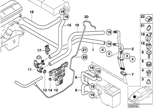 Genuine BMW 64218385294 E39 Hose F Water Valve And Radiator (Inc. 520d, 530d & 530i) | ML Performance UK Car Parts