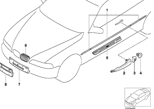 Genuine BMW 51217002279 E46 Cover Left Chromium-Plated CHROM (Inc. 325Ci, 316Ci & 320Ci) | ML Performance UK UK Car Parts
