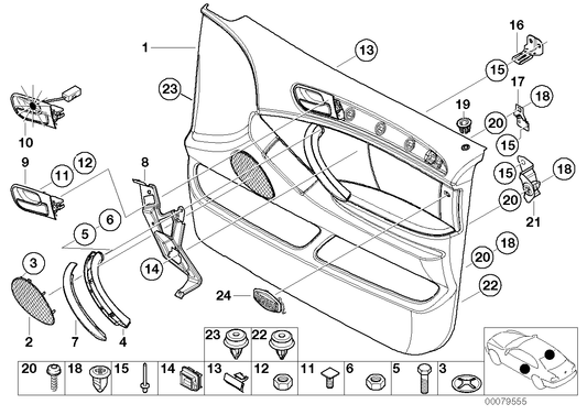 Genuine BMW 51417122201 E53 Covering Left GRAPHIT MET. (Inc. X5) | ML Performance UK UK Car Parts