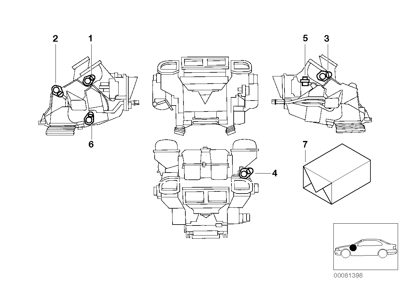 Genuine BMW 64116902695 E39 E53 Actuator F Fresh Air Flap (Inc. M5, 540i & 540iP) | ML Performance UK UK Car Parts