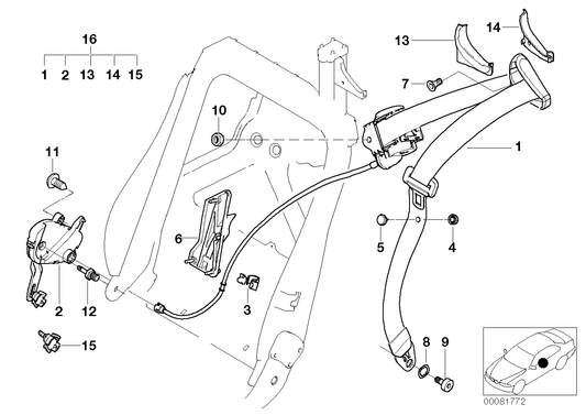 Genuine BMW 52109113981 E46 E93 Coupler Mechanism Left (Inc. 325d, 335i & 330Cd) | ML Performance UK UK Car Parts