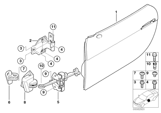 Genuine BMW 41517012879 E52 Door Hinge, Bottom Left (Inc. Alpina V8 & Z8) | ML Performance UK UK Car Parts