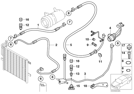 Genuine BMW 64536923956 E46 Suction Pipe Evaporator-Compressor (Inc. 325Ci, 325ti & 323Ci)