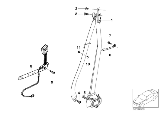 Genuine BMW 72117168482 E66 E67 RR1 Belt Holder (Inc. Alpina B7, Phantom EWB & 745Li) | ML Performance UK UK Car Parts