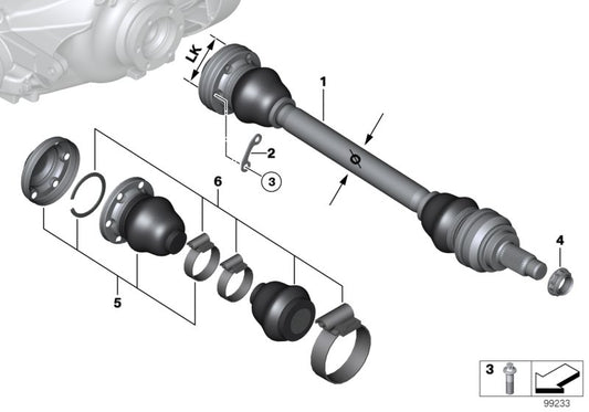 Genuine BMW 33201229374 E39 Exch. Output Shaft LK=86mm/D=32mm (Inc. 523i, 528i & 530i) | ML Performance UK UK Car Parts