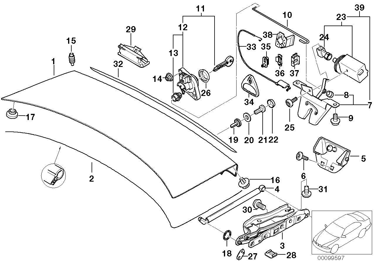 Genuine BMW 51248222911 E39 Stopper Left (Inc. 525i, 540i & 540iP) | ML Performance UK UK Car Parts