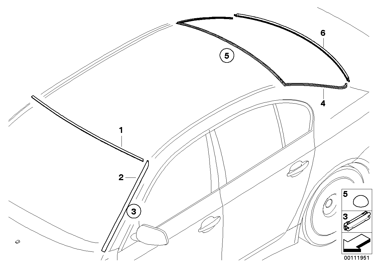 Genuine BMW 51317115412 E60 Rear Window Cover, Bottom (Inc. 530d, 535i & 525xi)