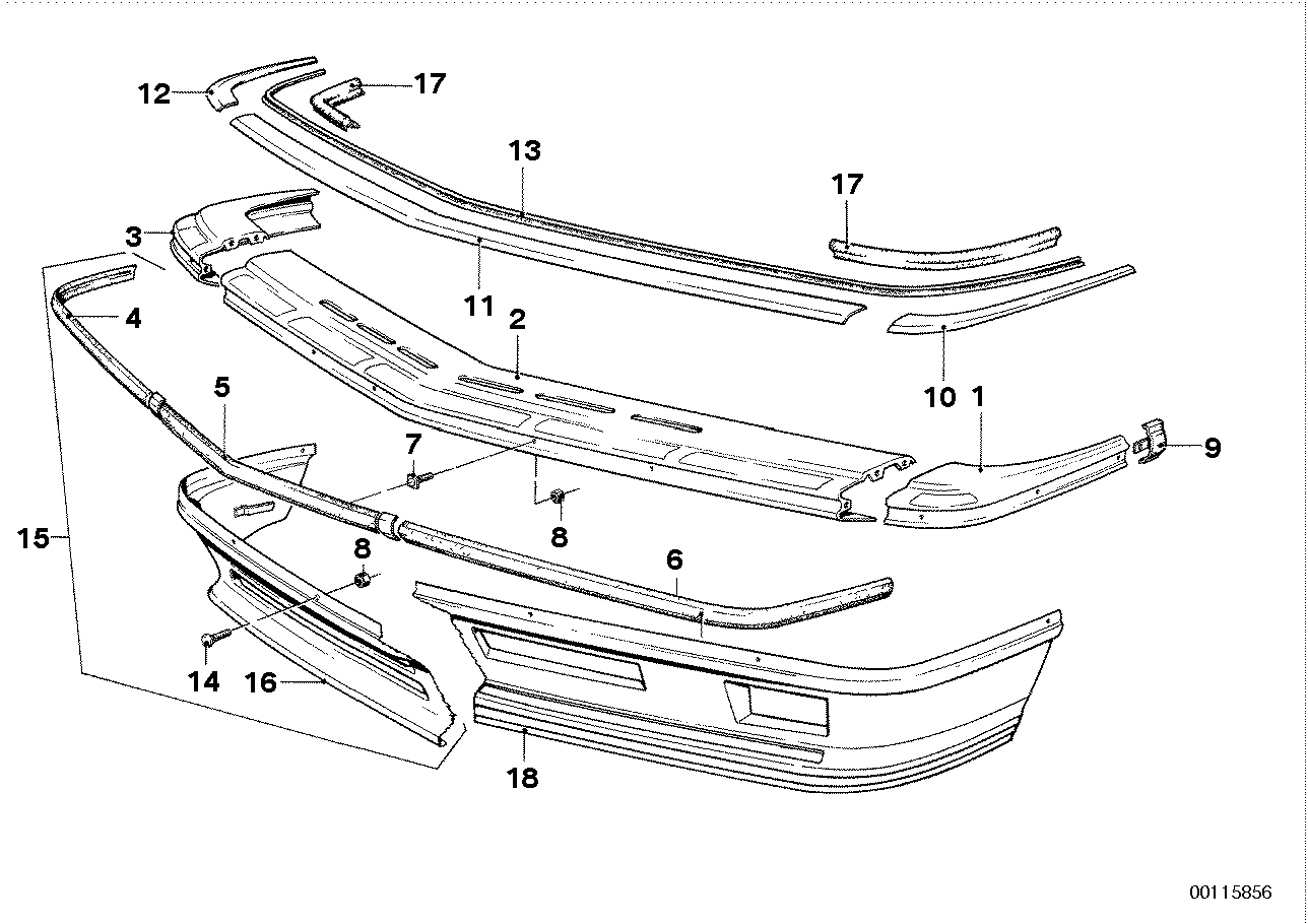 Genuine BMW 51111867627 E24 Bumper, Front Left (Inc. 635CSi) | ML Performance UK UK Car Parts