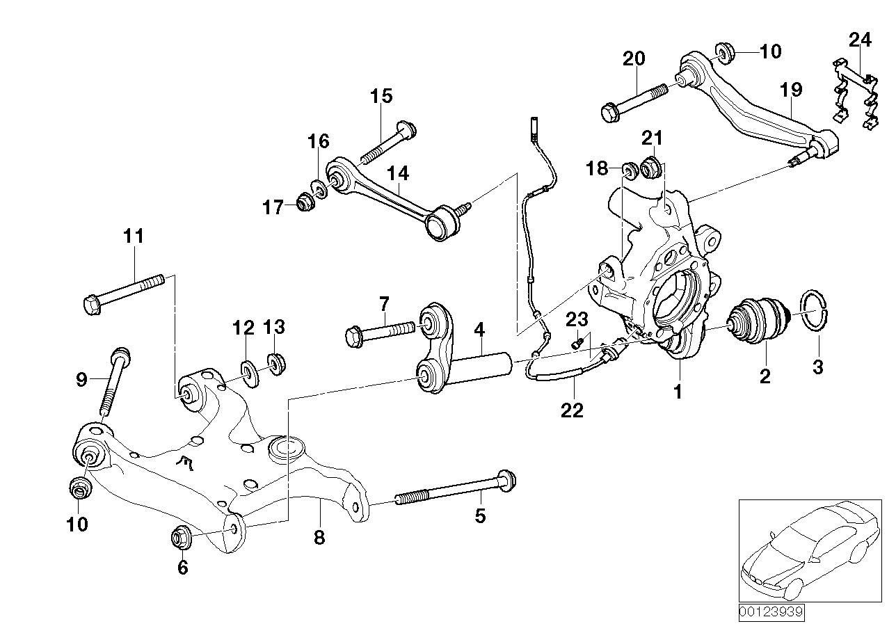 Genuine BMW 33326775080 E63 E64 Wheel Carrier, Rear Right (Inc. 760i, 730i & 635d) | ML Performance UK UK Car Parts