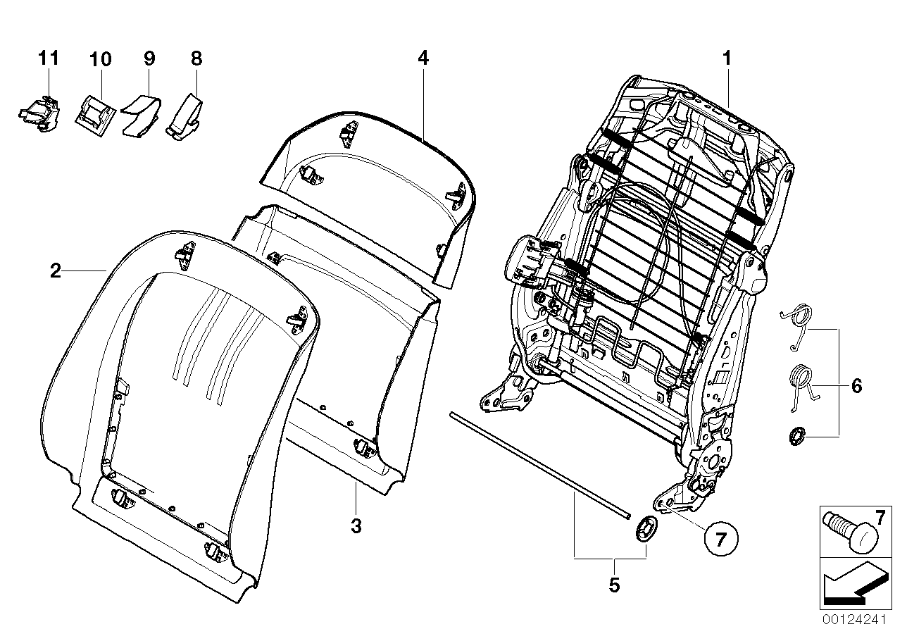 Genuine BMW 52107250072 E72 E70 Backrest Frame, Electrical (Inc. X6 40dX & X5) | ML Performance UK UK Car Parts