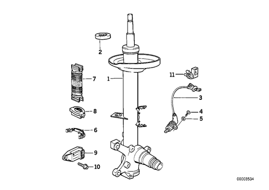 Genuine BMW 31311140008 E31 Front Right Spring Strut (Inc. 840i, 840Ci & 850Ci) | ML Performance UK UK Car Parts
