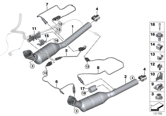 Genuine BMW 18307544137 E53 Rp-Exhaust Pipe Catalytic Conv. Cyl. 5-8 ZYL.5-8 (Inc. X5 4.4i) | ML Performance UK UK Car Parts