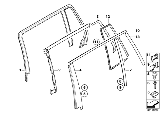 Genuine BMW 51357044184 E61 Seal, Rr Door Closing Plate (Inc. 520d, M5 & 530i) | ML Performance UK UK Car Parts