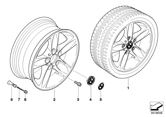 Genuine BMW 36116775619 E88 E81 E87 Light Alloy Rim 7JX16 ET:44 (Inc. 118i, 116i 1.6 & 116i 2.0) | ML Performance UK UK Car Parts