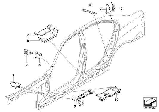 Genuine BMW 41217062371 E90 E91 Molded Part F Entrance Rear Left (Inc. 320xd, 325xi & 323i) | ML Performance UK UK Car Parts