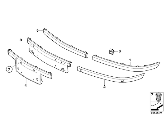 Genuine BMW 51117142171 E66 E65 E67 Bumper Guard, Primed, Front Left (Inc. 730Ld, 745LiS & 730d) | ML Performance UK UK Car Parts