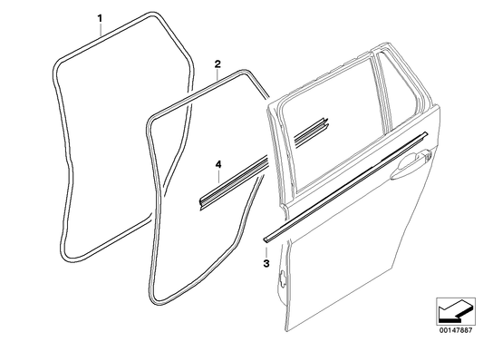 Genuine BMW 51727247262 E91 Edge Protection, Door, Rear (Inc. 325d, 335d & 320d ed) | ML Performance UK UK Car Parts
