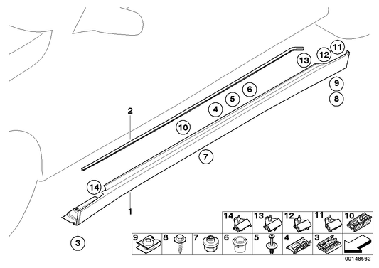 Genuine BMW 51717038274 E66 E67 Synthetic Strip 1872 mm (Inc. 745LiS, 760Li & 735Li) | ML Performance UK UK Car Parts