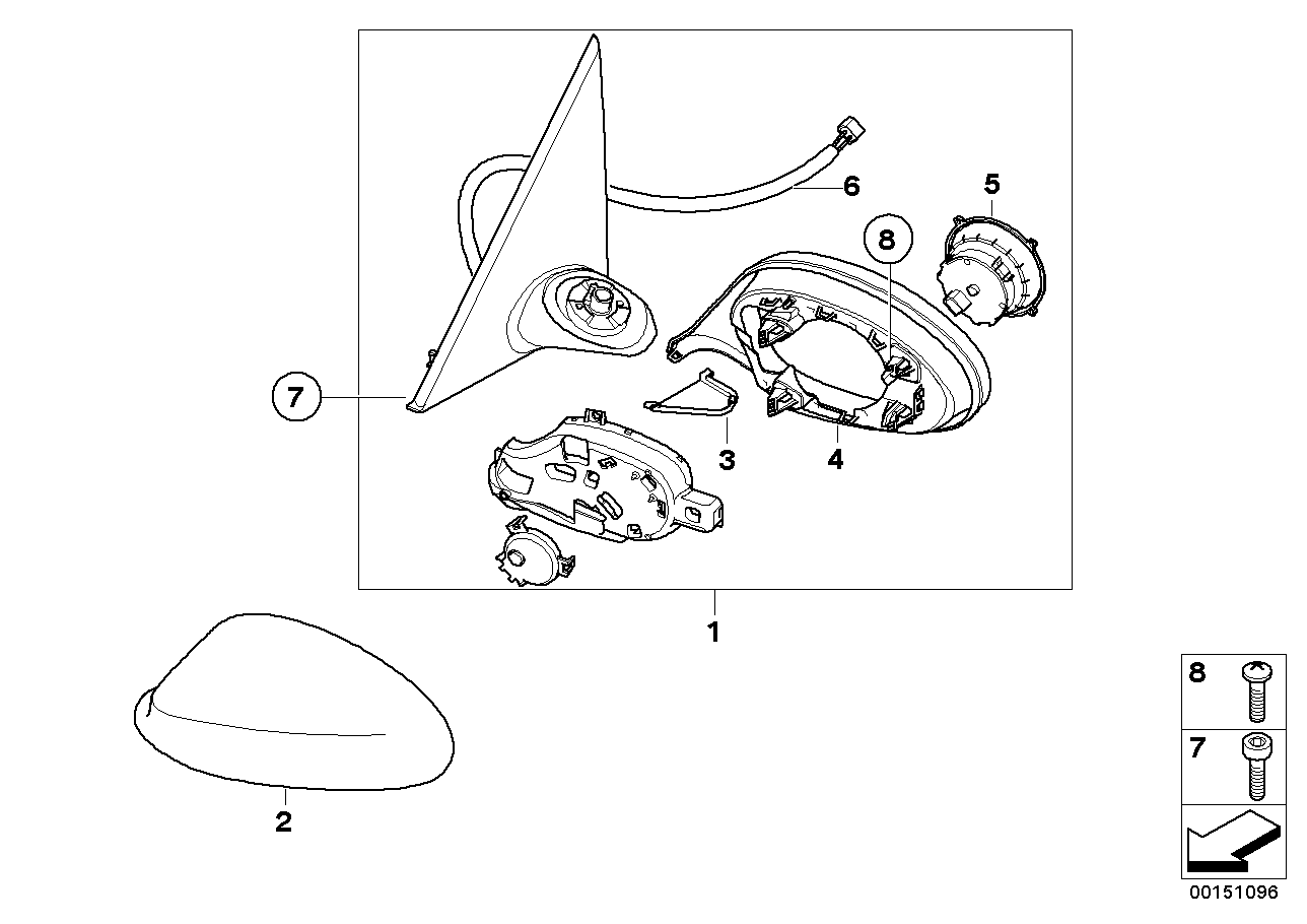Genuine BMW 51167176176 E92 E93 Outside Mirror Heated With Memory,Right (Inc. 325i, 320i & 316i) | ML Performance UK UK Car Parts