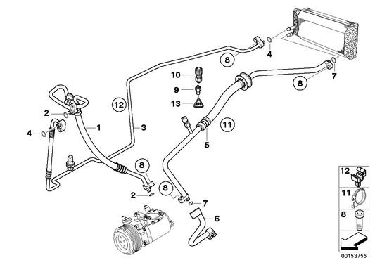 Genuine BMW 64536917876 E53 Pressure Hose Assy Compressor-Condenser (Inc. X5) | ML Performance UK UK Car Parts