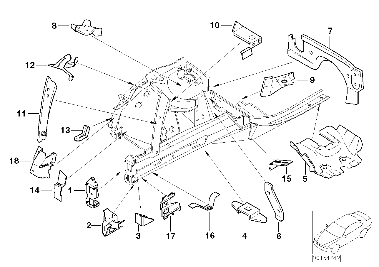 Genuine BMW 41118240248 E66 E65 E67 Bracket Side Panel Right (Inc. 745i, 740i & 730Li) | ML Performance UK UK Car Parts