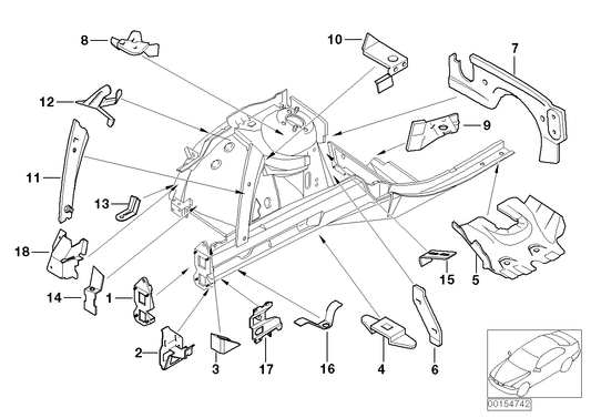 Genuine BMW 41118240248 E66 E65 E67 Bracket Side Panel Right (Inc. 745i, 740i & 730Li) | ML Performance UK UK Car Parts