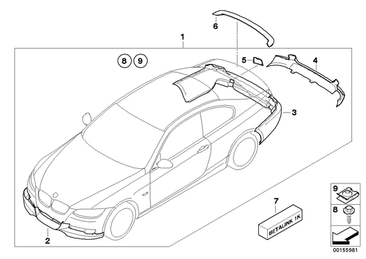 Genuine BMW 51120415359 E93 E92 Rear Trim Piece, Aerodynamics (Inc. 318i, 320xd & 325i) | ML Performance UK UK Car Parts
