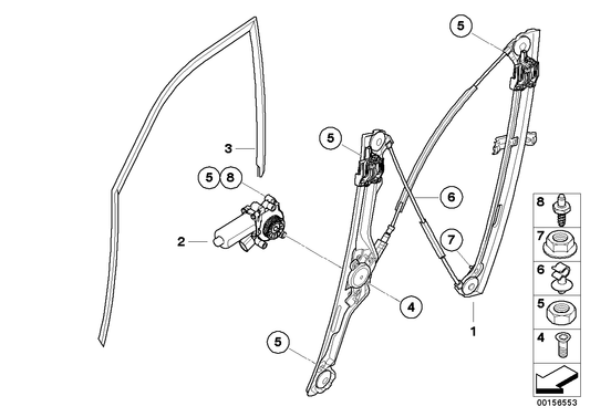 Genuine BMW 51337166380 E70 Window Lifter, Electric, Front Right (Inc. X5) | ML Performance UK UK Car Parts