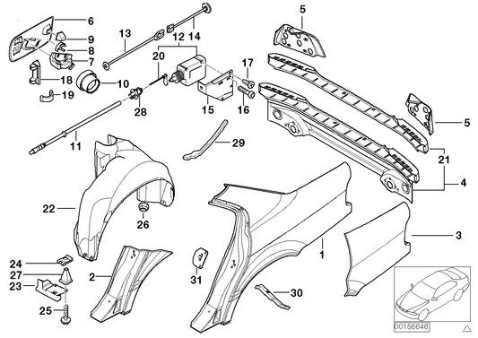 Genuine BMW 41358183126 E38 Section Of Rear Right Fender (Inc. 735i, L7 & 750iLP) | ML Performance UK UK Car Parts