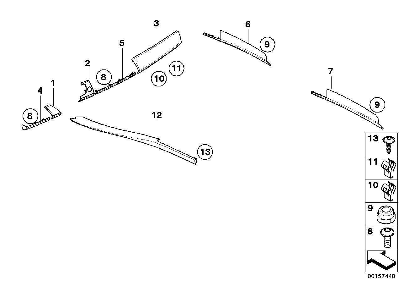 Genuine BMW 51169247876 E71 E72 E70 Decor Strip, Alu, Center Console, Right PERLGLANZ CHROM (Inc. X5 & X6 35iX) | ML Performance UK UK Car Parts