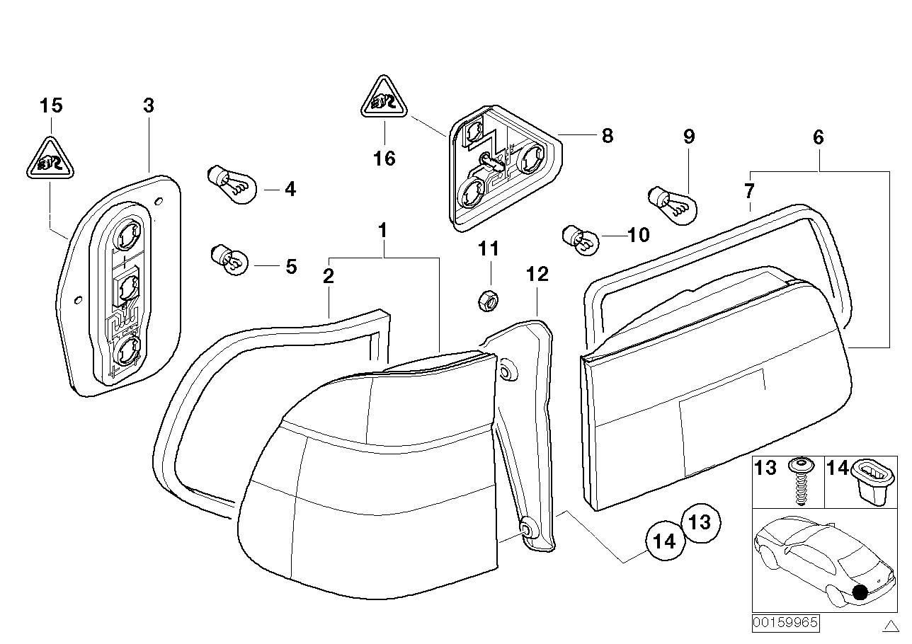 Genuine BMW 63218380095 E39 Rear Light In The Side Panel, Left (Inc. 525i, 540i & 528i) | ML Performance UK UK Car Parts