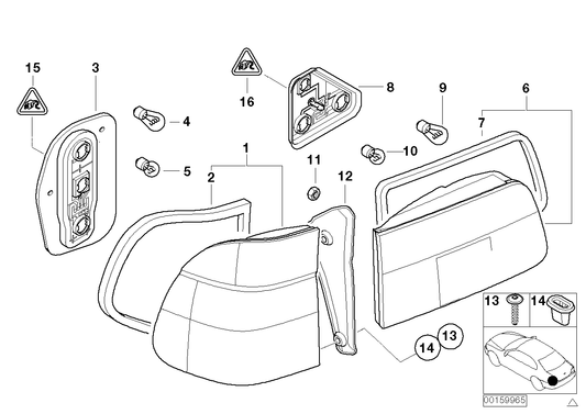Genuine BMW 63218380095 E39 Rear Light In The Side Panel, Left (Inc. 525i, 540i & 528i) | ML Performance UK UK Car Parts