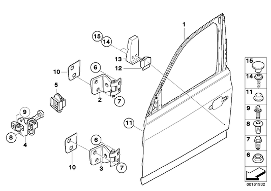 Genuine BMW 41003422370 E83 Door Hinge, Top Right (Inc. X3) | ML Performance UK UK Car Parts